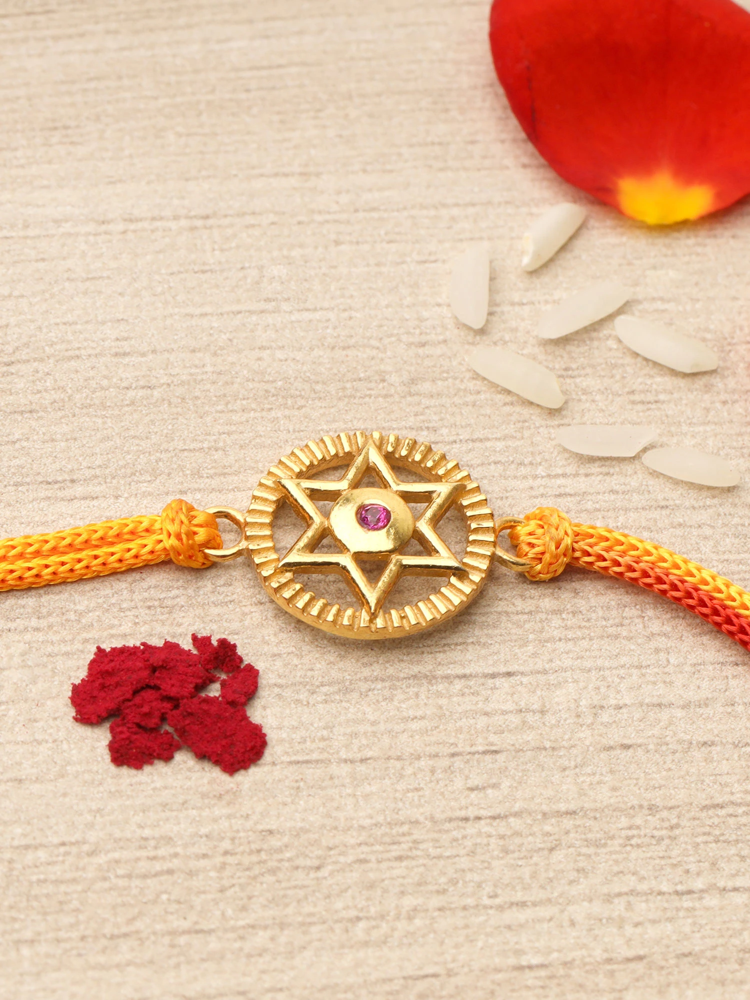 GIVA Sterling Silver Golden Star Rakhi 3 GIVA Sterling Silver Golden Star Rakhi