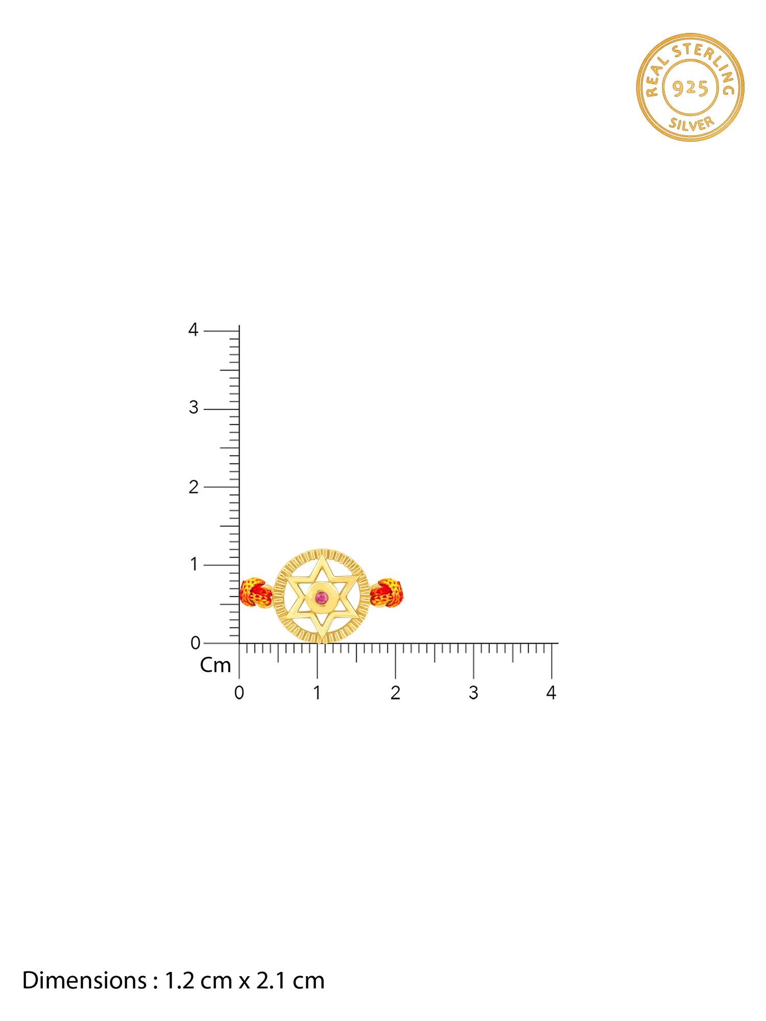 GIVA Sterling Silver Golden Star Rakhi 6 GIVA Sterling Silver Golden Star Rakhi – Bild 4