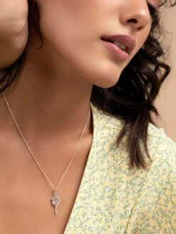 March By FableStreet Studded Curl Sterling Silver Necklace