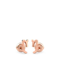 Candere By Kalyan Jewellers 14K Rose Gold Capricorn Stud Earring For Women