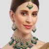 Karatcart Gold Plated Green Tumble Choker Necklace (Set Of 3)