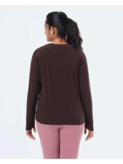 Blissclub Women Brown The Breezy Thumbhole Top Full Sleeves With Thumbhole -Gemischtwarenladen Für Damenmode befd281187 3
