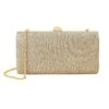 Accessorize London Women's Faux Leather Gold Lurex Clutch