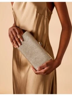 Accessorize London Women's Faux Leather Gold Lurex Clutch -Gemischtwarenladen Für Damenmode c060729MA 59002881001 5