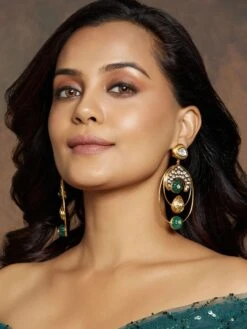 Joules By Radhika Gold Tone Kundan Polki Earring