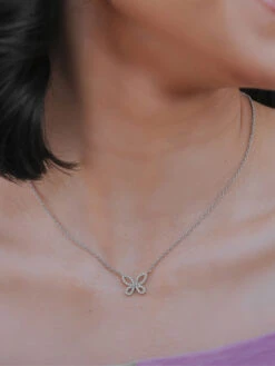 Shaya By CaratLane Happier Than Ever Butterfly Pendant Necklace In 925 Silver