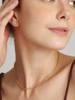 Palmonas Glitter Chain Necklace- 18K Gold Plated (Medium)