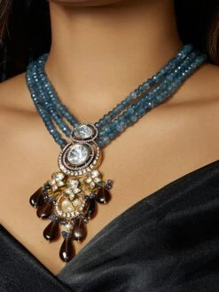 Joules By Radhika Blue & Smoky Antique Gold Necklace -Gemischtwarenladen Für Damenmode cfe386cARJBR23N9 3