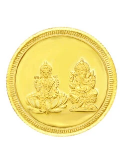 Bhima Jewellers 2 G Goddess Lakshmi & Lord Ganesha 22 (916) K 2 G Yellow Gold Coin