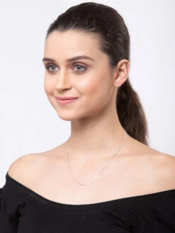 CLARA Anti-Tarnish 92.5 Sterling Silver Box Chain Necklace In 18 Inches For Women & Girls -Gemischtwarenladen Für Damenmode cschainf3 18 3 7df6fab9