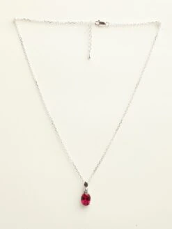 CLARA Silver Rhodium Plated Swiss Zirconia Blood Red Oval Pendant With Chain For Women & Girls -Gemischtwarenladen Für Damenmode csclrp5ov ru 4 bd119a0f