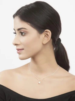 CLARA Sterling Silver Rhodium Plated Pear Pendant Necklace With Chain Gift For Women And Girls -Gemischtwarenladen Für Damenmode cswzmp79 sch 2 18f40adc