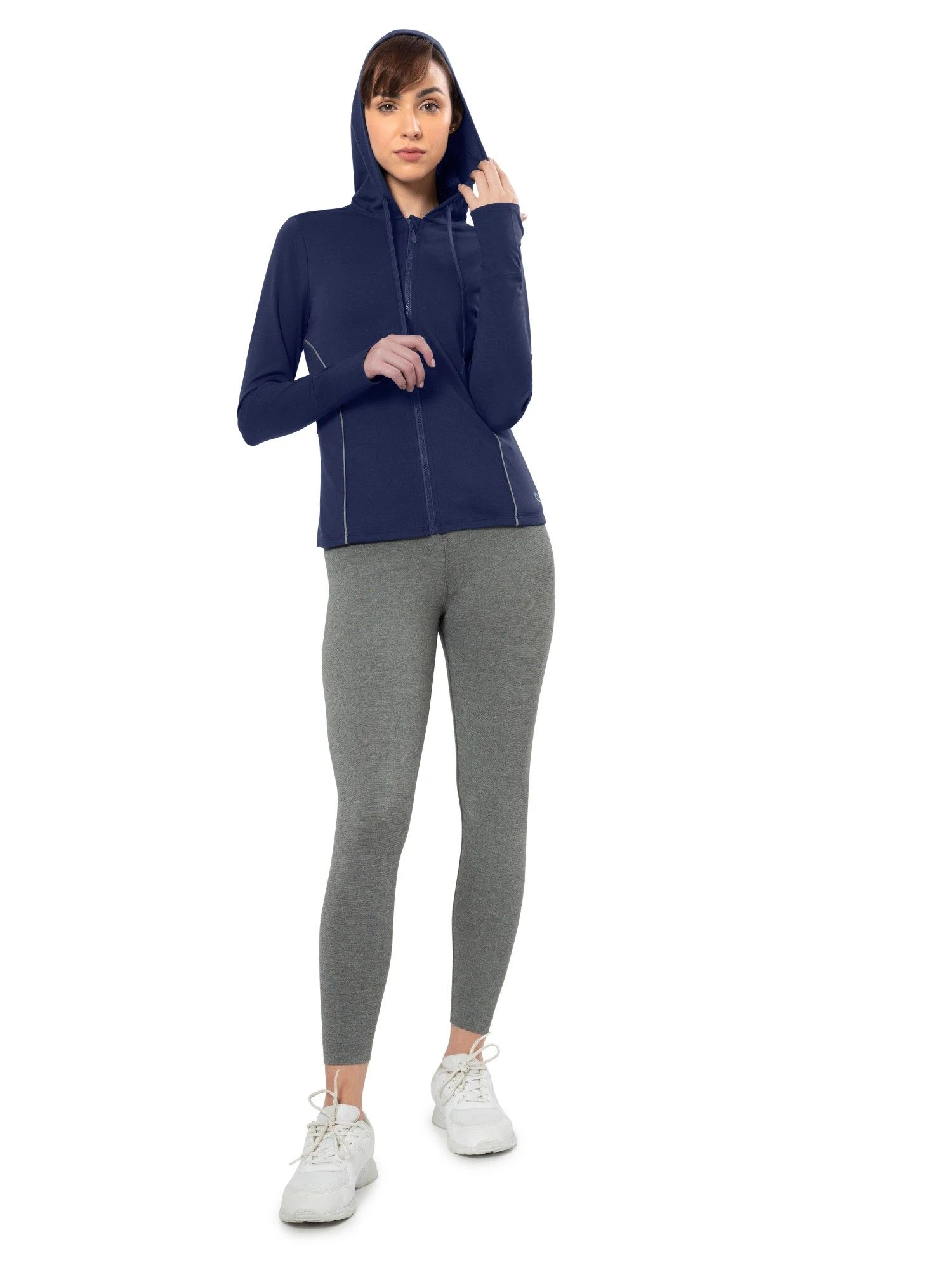 Amante Blue Full Sleeve Flaunt Hoodie Jacket 7 Amante Blue Full Sleeve Flaunt Hoodie Jacket – Bild 5