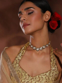 Ruby Raang Studio Royal Blue Kundan Meenakari Neckpiece