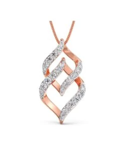 Candere By Kalyan Jewellers 18K BIS Hallmark & Cubic Zirconia Gloss Couple Pendant For Women