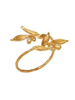 Dhwani Bansal Classic & Minimal Haya Bracelet In Gold Plated Texture Brass & Gold Dip Baroque Pearls -Gemischtwarenladen Für Damenmode d4ecc41DHWANIB 8DGB050 5