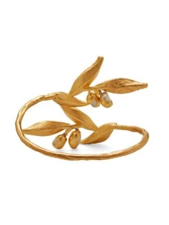 Dhwani Bansal Classic & Minimal Haya Bracelet In Gold Plated Texture Brass & Gold Dip Baroque Pearls -Gemischtwarenladen Für Damenmode d4ecc41DHWANIB 8DGB050 6