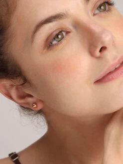 Palmonas 18k Rose Gold Plated Plain Ball Stud Earrings For Women -Gemischtwarenladen Für Damenmode d4fde15ER096 6 RG 5