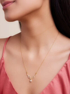 March By FableStreet 18K Gold Plated Silver Studded Tanmaniya Necklace