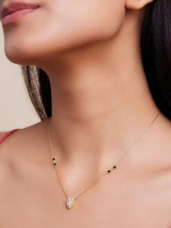 March By FableStreet 18K Gold Plated Pear Studded Silver Mangalsutra