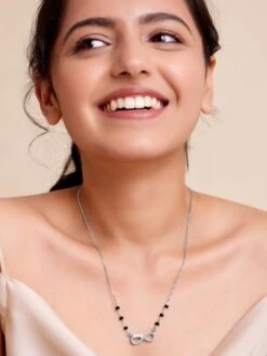 March By FableStreet Infinite Love Silver Mangalsutra Necklace