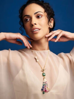 Joules By Radhika Multi Colour Dainty Necklace