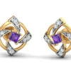 KuberBox 18K La HÃ©lice Amethyst Stud Earrings For Women And Girls -Gemischtwarenladen Für Damenmode e2236 18k 1 b4090810