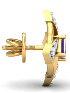 KuberBox 18K La HÃ©lice Amethyst Stud Earrings For Women And Girls -Gemischtwarenladen Für Damenmode e2236 18k 3 c275d170