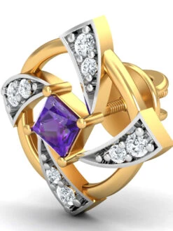 KuberBox 18K La HÃ©lice Amethyst Stud Earrings For Women And Girls -Gemischtwarenladen Für Damenmode e2236 18k 4 f3fc4990