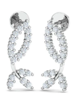 KuberBox 14K Rising Leaf Earrings For Women And Girls