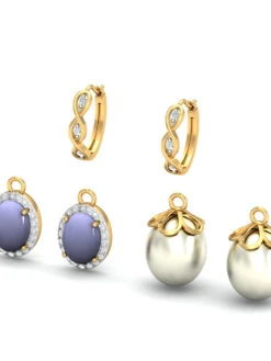 KuberBox 18K Anouk Changeable Hoop Earrings For Women And Girls