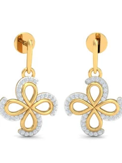 KuberBox 14K Florolla Drop Earrings For Women And Girls