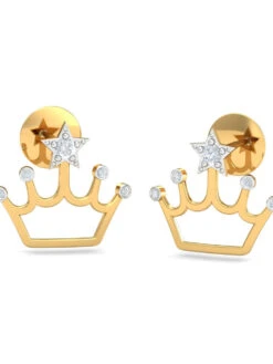 KuberBox 14K Leonoe Stud Earrings For Women And Girls