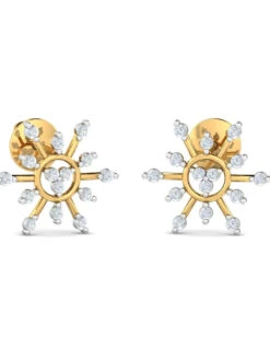 KuberBox 14K Bercu Stud Earrings For Women And Girls