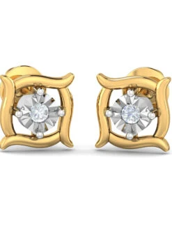 KuberBox 14K Solitaire Illusion Earrings For Women And Girls