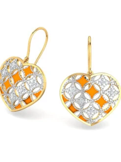 KuberBox 14K Enamel Heart Hook Earrings For Women And Girls -Gemischtwarenladen Für Damenmode e2704 14k 3 6d355fe8