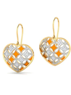 KuberBox 14K Enamel Heart Hook Earrings For Women And Girls -Gemischtwarenladen Für Damenmode e2704 14k 4 04232464
