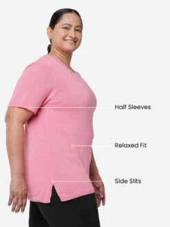 Blissclub Women Bubblegum At Ease Cotton Knit Top With Side Slit -Gemischtwarenladen Für Damenmode e32a12aBCFPL 121 3