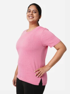 Blissclub Women Bubblegum At Ease Cotton Knit Top With Side Slit -Gemischtwarenladen Für Damenmode e32a12aBCFPL 121 6