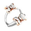 Candere By Kalyan Jewellers 18k Bis Hallmark White Gold And Diamond Butterfly Ring