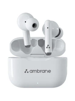 Ambrane Dots-38 In Ear Wireless With Mic Earphones (White)
