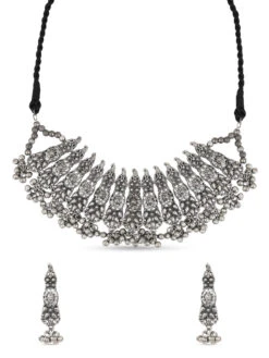 Fida Ethnic Silver Plated Floral Tribal Choker Necklace For Women (Set Of 2) -Gemischtwarenladen Für Damenmode e76bbd2OAW22FIJJS300 4
