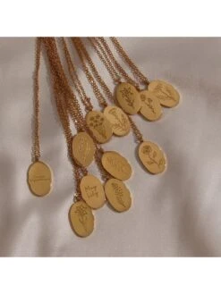 Inaya Accessories 18KT Gold Plated Birthday Month Flower Necklaces - November