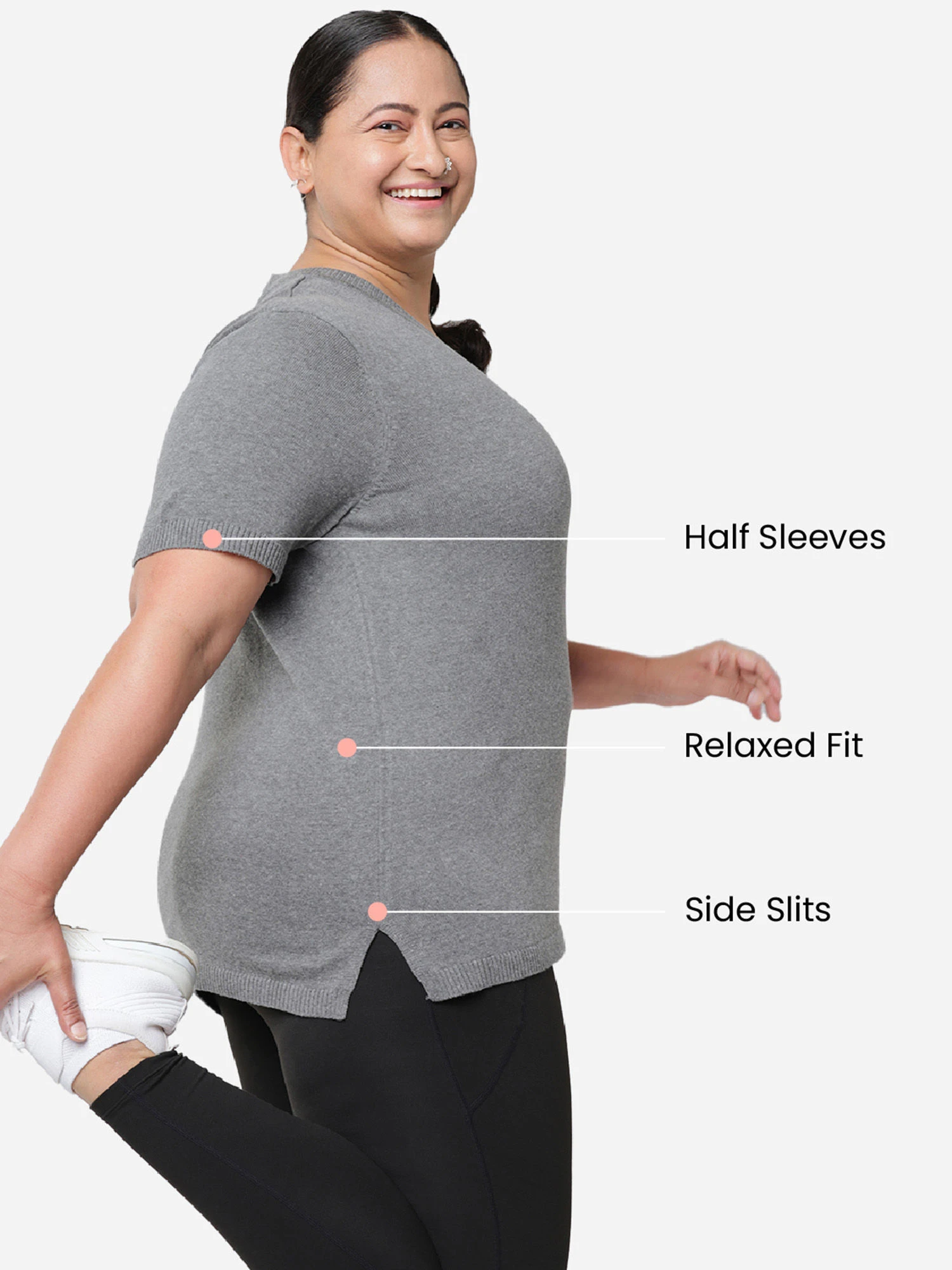 Blissclub Women Ash At Ease Cotton Knit Top With Side Slit 6 Blissclub Women Ash At Ease Cotton Knit Top With Side Slit – Bild 4