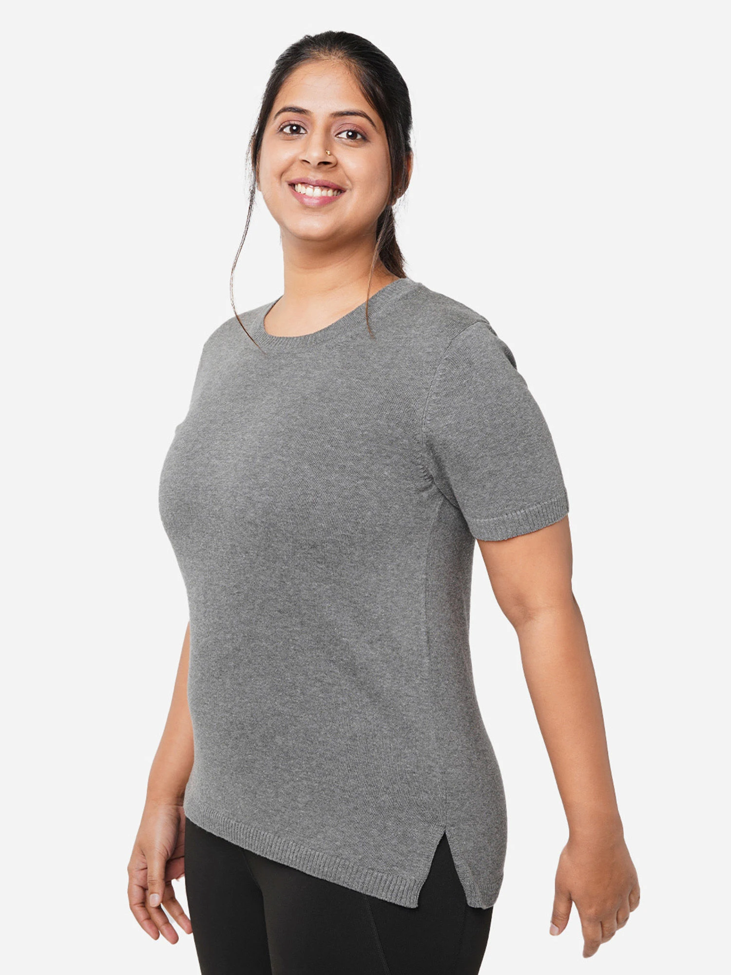 Blissclub Women Ash At Ease Cotton Knit Top With Side Slit 8 Blissclub Women Ash At Ease Cotton Knit Top With Side Slit – Bild 6