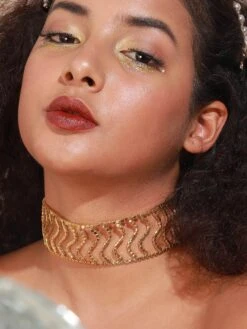 Sohi Gold Plated Designer Party Necklace For Women