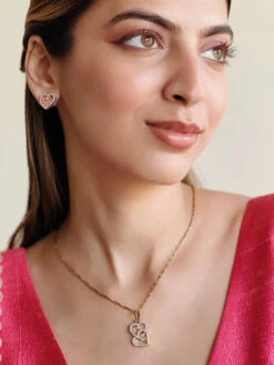 Azai By Nykaa Fashion Elegant AD Heart Pendant Set With Minimal Design