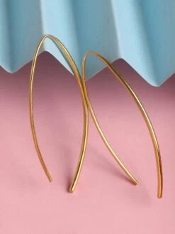 CLARA 925 Sterling Silver Gold Rhodium Plated Kira Hoop Earrings For Women And Girls