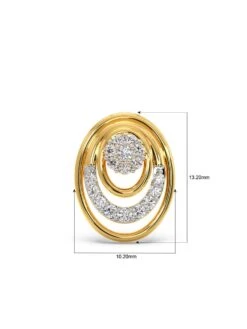 Candere By Kalyan Jewellers 14K BIS Hallmark & Cubic Zirconia Myra Oval Pendant For Women -Gemischtwarenladen Für Damenmode f492f00MPMKD0689 14K YG 5