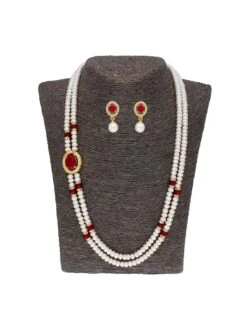 Sri Jagdamba Pearls Prominent 2 String Necklace Set